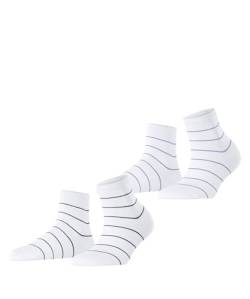 ESPRIT Damen Kurzsocken Fine Line 2-Pack W SSO Baumwolle gemustert 2 Paar, Mehrfarbig (Sortiment 0040), 35-38 von ESPRIT