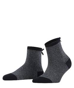 ESPRIT Damen Kurzsocken Glitter Bow W SSO Baumwolle kurz gemustert 1 Paar, Schwarz (Black 3000), 35-38 von ESPRIT