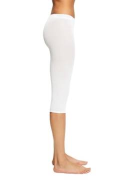 ESPRIT Damen Leggings Cotton Capri W LE blickdicht einfarbig 1 Stück, Weiß (White 2000), 36-38 von ESPRIT