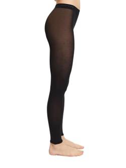 ESPRIT Damen Leggings Cotton W LE blickdicht einfarbig 1 Stück, Schwarz (Black 3000), 36-38 von ESPRIT