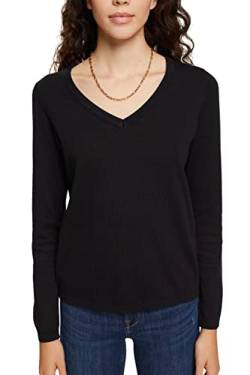 ESPRIT Damen Pullover V-neck Strick, 001/Black, S von ESPRIT