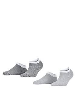 ESPRIT Damen Sneakersocken Fine Stripe 2-Pack W SN Baumwolle kurz gemustert 2 Paar, Mehrfarbig (Sortiment 0010), 35-38 von ESPRIT