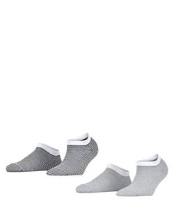 ESPRIT Damen Sneakersocken Fine Stripe 2-Pack W SN Baumwolle kurz gemustert 2 Paar, Mehrfarbig (Sortiment 0010), 39-42 von ESPRIT