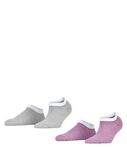 ESPRIT Damen Sneakersocken Fine Stripe 2-Pack W SN Baumwolle kurz gemustert 2 Paar, Mehrfarbig (Sortiment 0100), 35-38 von ESPRIT