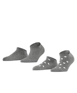 ESPRIT Damen Sneakersocken Mesh Dot 2-Pack W SN Baumwolle kurz gemustert 2 Paar, Grau (Light Grey 3410), 39-42 von ESPRIT