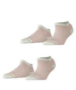 ESPRIT Damen Sneakersocken Stripes 2-Pack W SN Baumwolle kurz gemustert 2 Paar, Grau (Storm Grey 3820), 39-42 von ESPRIT