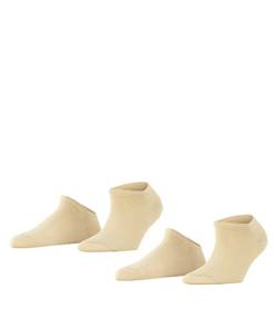 ESPRIT Damen Sneakersocken Uni 2-Pack W SN Baumwolle kurz einfarbig 2 Paar, Beige (Cream 4011), 35-38 von ESPRIT