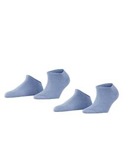 ESPRIT Damen Sneakersocken Uni 2-Pack W SN Baumwolle kurz einfarbig 2 Paar, Blau (Jeans Melange 6458), 39-42 von ESPRIT