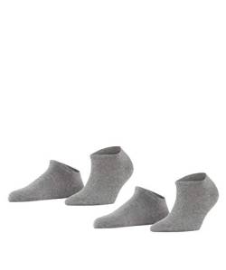 ESPRIT Damen Sneakersocken Uni 2-Pack W SN Baumwolle kurz einfarbig 2 Paar, Grau (Light Grey Melange 3390), 35-38 von ESPRIT