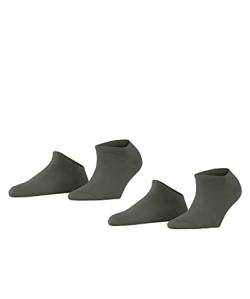 ESPRIT Damen Sneakersocken Uni 2-Pack W SN Baumwolle kurz einfarbig 2 Paar, Grün (Thymian 7821), 35-38 von ESPRIT