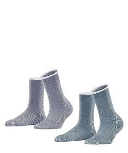 ESPRIT Damen Socken Allover Stripe 2-Pack Biologische Baumwolle gemustert 2 Paar, Mehrfarbig (Sortiment 0150), 35-38 von ESPRIT