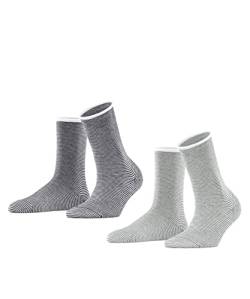 ESPRIT Damen Socken Allover Stripe 2-Pack W SO Baumwolle gemustert 2 Paar, Mehrfarbig (Sortiment 0010), 35-38 von ESPRIT