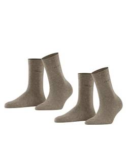 ESPRIT Damen Socken Basic Easy 2-Pack W SO Baumwolle einfarbig 2 Paar, Braun (Nutmeg Melange 5410), 35-38 von ESPRIT