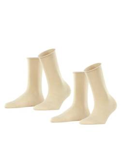 ESPRIT Damen Socken Basic Pure 2-Pack W SO Baumwolle einfarbig 2 Paar, Beige (Cream 4011), 35-38 von ESPRIT