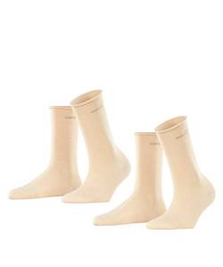 ESPRIT Damen Socken Basic Pure 2-Pack W SO Baumwolle einfarbig 2 Paar, Beige (Cream 4011), 39-42 von ESPRIT
