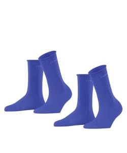 ESPRIT Damen Socken Basic Pure 2-Pack W SO Baumwolle einfarbig 2 Paar, Blau (Deep Blue 6046), 35-38 von ESPRIT