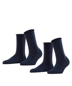 ESPRIT Damen Socken Basic Pure 2-Pack W SO Baumwolle einfarbig 2 Paar, Blau (Marine 6120), 35-38 von ESPRIT