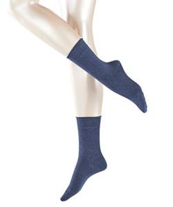 ESPRIT Damen Socken Basic Pure 2-Pack W SO Baumwolle einfarbig 2 Paar, Blau (Navy Blue Melange 6490), 39-42 von ESPRIT