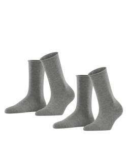 ESPRIT Damen Socken Basic Pure 2-Pack W SO Baumwolle einfarbig 2 Paar, Grau (Light Grey Melange 3390), 35-38 von ESPRIT