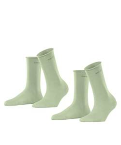 ESPRIT Damen Socken Basic Pure 2-Pack W SO Baumwolle einfarbig 2 Paar, Grün (Light Green 7313), 35-38 von ESPRIT