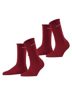 ESPRIT Damen Socken Basic Pure 2-Pack W SO Baumwolle einfarbig 2 Paar, Rosa (Red Pepper 8074), 39-42 von ESPRIT