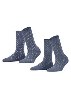 ESPRIT Damen Socken Fine Dot 2-Pack, Biologische Baumwolle, 2 Paar, Blau (Light Denim 6660), 35-38 von ESPRIT