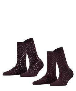 ESPRIT Damen Socken Fine Dot 2-Pack Biologische Baumwolle gemustert 2 Paar, Rot (Claret 8375), 35-38 von ESPRIT