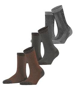 ESPRIT Damen Socken Herringbone 3-Pack Baumwolle Seide gemustert 3 Paar, Mehrfarbig (Sortiment 0020), 36-41 von ESPRIT
