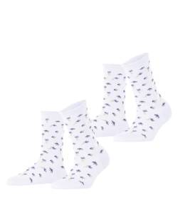ESPRIT Damen Socken Petite Flowers 2-Pack W SO Viskose gemustert 2 Paar, Weiß (White 2000), 35-38 von ESPRIT