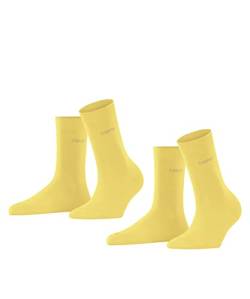 ESPRIT Damen Socken Uni 2-Pack, Biologische Baumwolle, 2 Paar, Gelb (Snapdragon 1207), 35-38 von ESPRIT