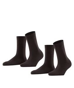 ESPRIT Damen Socken Uni 2-Pack W SO Baumwolle einfarbig 2 Paar, Braun (Dark Brown 5230), 35-38 von ESPRIT