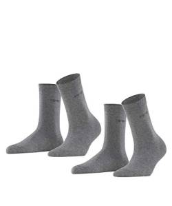 ESPRIT Damen Socken Uni 2-Pack W SO Baumwolle einfarbig 2 Paar, Grau (Light Grey Melange 3390), 35-38 von ESPRIT