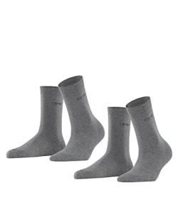 ESPRIT Damen Socken Uni 2-Pack W SO Baumwolle einfarbig 2 Paar, Grau (Light Grey Melange 3390), 39-42 von ESPRIT