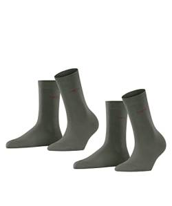 ESPRIT Damen Socken Uni 2-Pack W SO Baumwolle einfarbig 2 Paar, Grün (Thymian 7821), 35-38 von ESPRIT