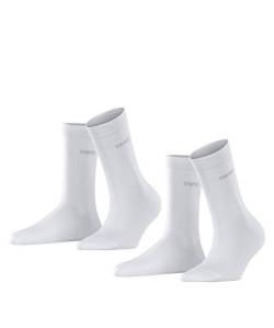 ESPRIT Damen Socken Uni 2-Pack W SO Baumwolle einfarbig 2 Paar, Weiß (White 2000), 35-38 von ESPRIT
