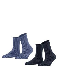 ESPRIT Damen Socken Vertical Stripe 2-Pack Biologische Baumwolle gemustert 2 Paar, Mehrfarbig (Sortiment 0040), 35-38 von ESPRIT