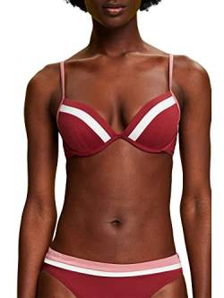 ESPRIT Damen Tayrona Beach Rcs Pad.plunge Bikini, Dark Red, B EU von ESPRIT
