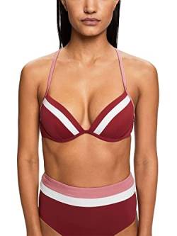 ESPRIT Damen Tayrona Beach Rcs Pad.plunge Bikini, Dark Red, B EU von ESPRIT