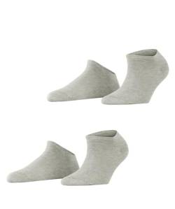 ESPRIT Damen Uni 2-Pack W SN Baumwolle kurz einfarbig 2 Paar Sneakersocken, Blickdicht, Grau (Grey/Red 3821), 3-5 (2er Pack) von ESPRIT