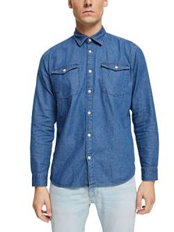 ESPRIT Herren 072ee2f306 Hemd, Blue Medium Washed, XL EU von ESPRIT