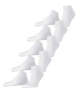 ESPRIT Herren Sneakersocken Solid 5-Pack M SN Baumwolle kurz einfarbig 5 Paar, Weiß (White 2000), 40-46 von ESPRIT