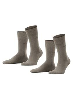ESPRIT Herren Socken Basic Easy 2-Pack M SO Baumwolle einfarbig 2 Paar, Braun (Nutmeg Melange 5410), 43-46 von ESPRIT