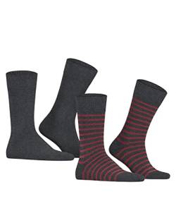 ESPRIT Herren Socken Fine Stripe 2-Pack, Biologische Baumwolle, 2 Paar, Grau (Anthracite Melange 3081), 43-46 von ESPRIT