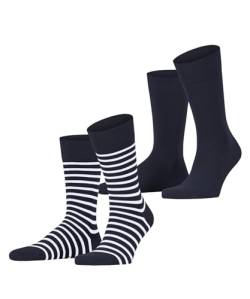 ESPRIT Herren Socken Fine Stripe 2-Pack M SO Baumwolle gemustert 2 Paar, Blau (Space Blue 6116), 43-46 von ESPRIT