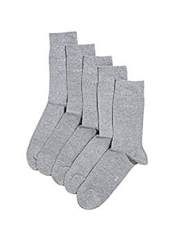 ESPRIT Herren Socken Uni 5-Pack M SO Baumwolle einfarbig 5 Paar, Grau (Light Grey Melange 3390), 40-46 von ESPRIT