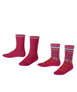 ESPRIT Unisex Kinder Nordic 2-Pack K SO Socken, Rot (Red 8644), 31-34 (7-9 Jahre) (2er Pack) von ESPRIT
