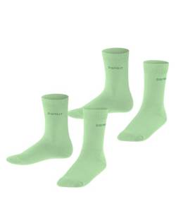 ESPRIT Unisex Kinder Socken Foot Logo 2-Pack K SO Baumwolle einfarbig 2 Paar, Grün (After Eight 7134), 31-34 von ESPRIT