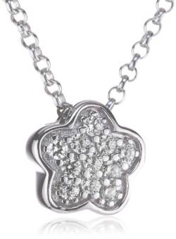 Esprit Damen Halskette 925 Sterling Silber rhodiniert Kristall Zirkonia little blossom 42 cm weiß ESNL92155A420 von ESPRIT