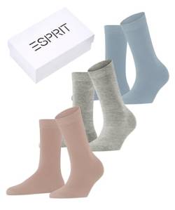 Esprit Damen Socken Solid Mix 3-Pack, Nachhaltige biologische Baumwolle Lyocell, 3 Paar, Mehrfarbig (Sortiment 30), 39-42 von ESPRIT
