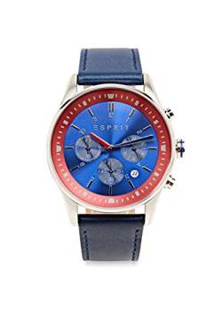 Esprit Edelstahl-Chronograph mit Leder-Armband von ESPRIT